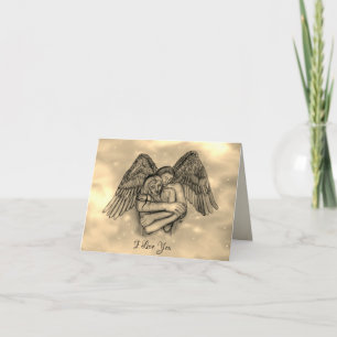 Tarjeta Angel Eros en el amor, te amo