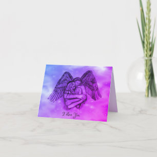 Tarjeta Angel Eros en el amor, te amo