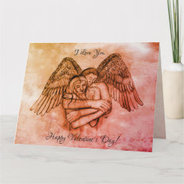 Tarjeta Angel Eros en el amor, te amo, San Valentín