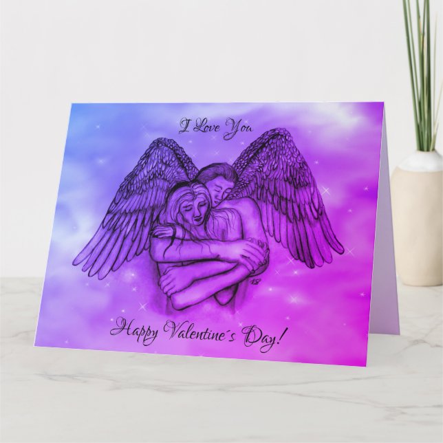 Tarjeta Angel Eros enamorado , te amo , día de San Valentí (Anverso)