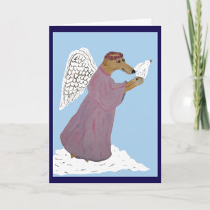Tarjeta Ángel Galgo con Paloma Blanca