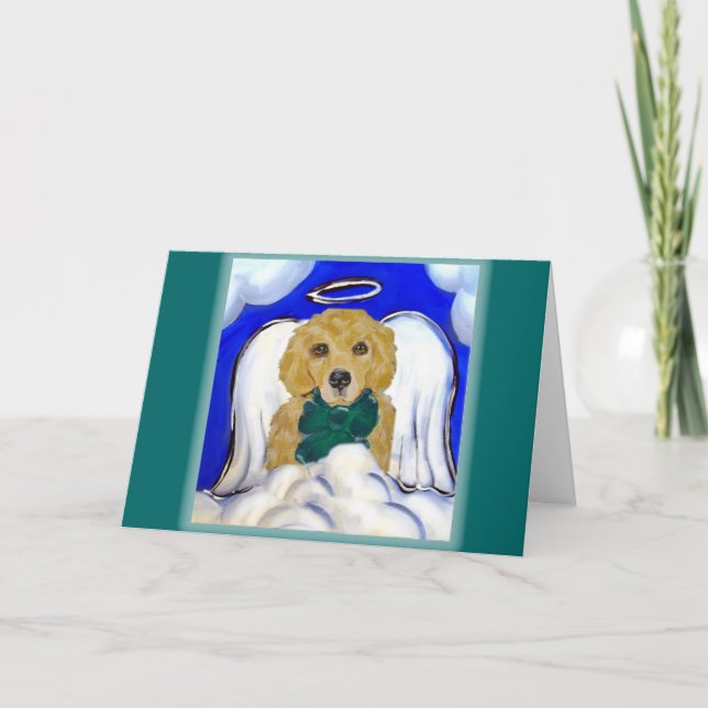 Tarjeta Ángel Golden Retriever (Anverso)