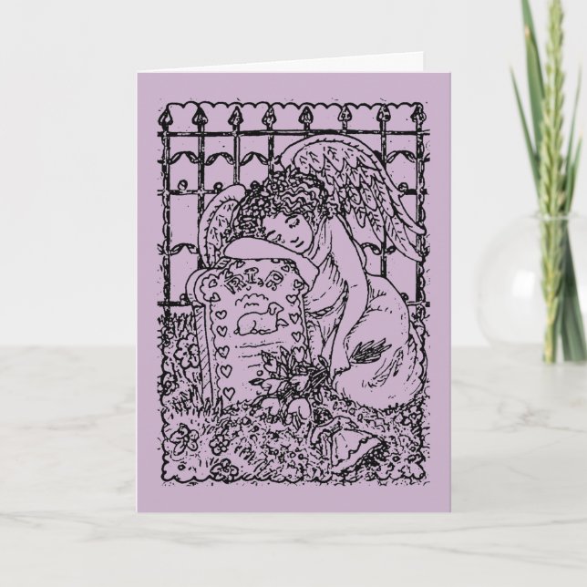 TARJETA ÁNGEL GUARDIANO, CEMENTERIO, SÍNTOMA MÁS PROFUNDA (Anverso)