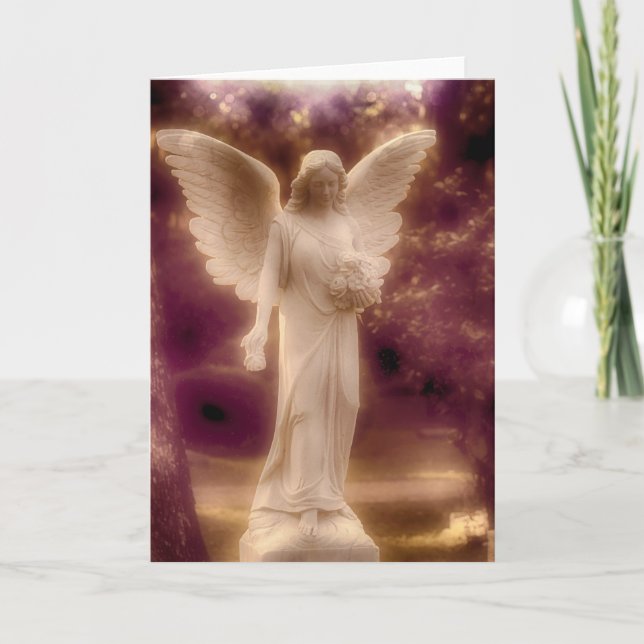 Tarjeta Angel Holding Flowers (Anverso)