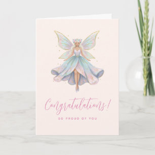 Tarjeta Ángel Mágico Hada Colores Pastel Graduación