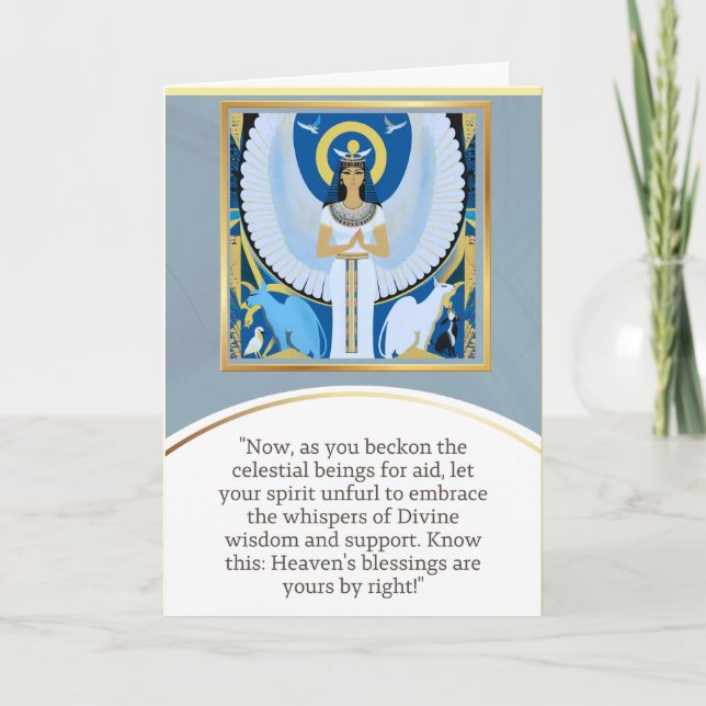 Tarjeta angel message egypt  happy birthday (Anverso)