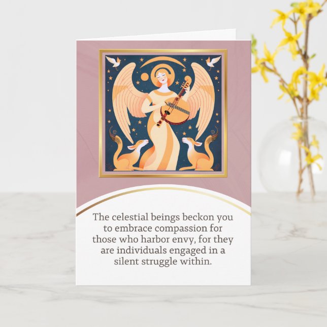 Tarjeta angel message egypt  happy birthday (flor amarilla)