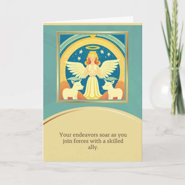 Tarjeta angel message happy birthday (Anverso)