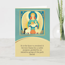 Tarjeta angel message happy birthday