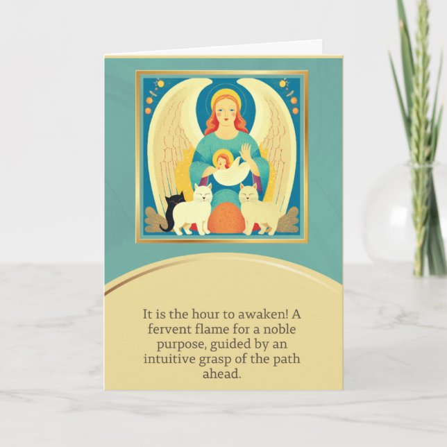 Tarjeta angel message happy birthday (Anverso)