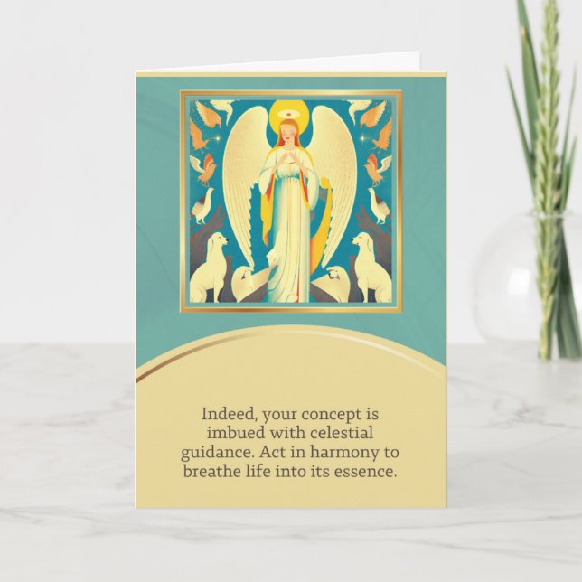 Tarjeta angel message happy birthday (Anverso)