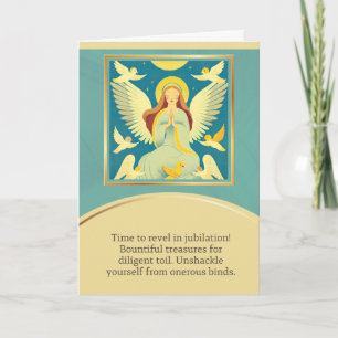 Tarjeta angel message happy birthday
