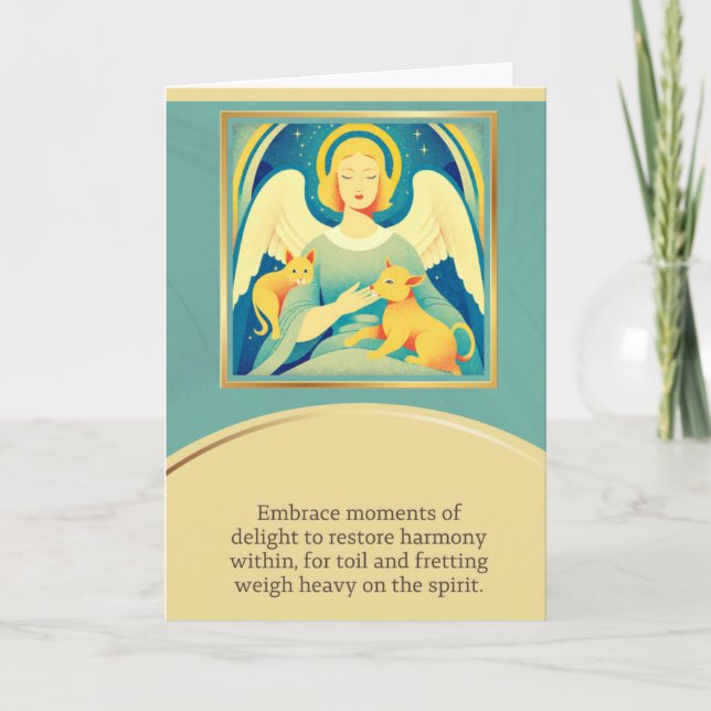 Tarjeta angel message happy birthday (Anverso)