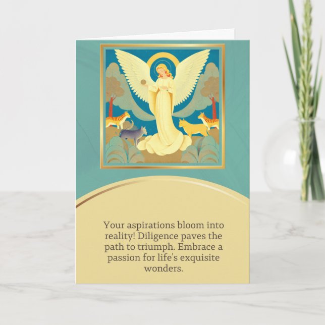 Tarjeta angel message happy birthday (Anverso)