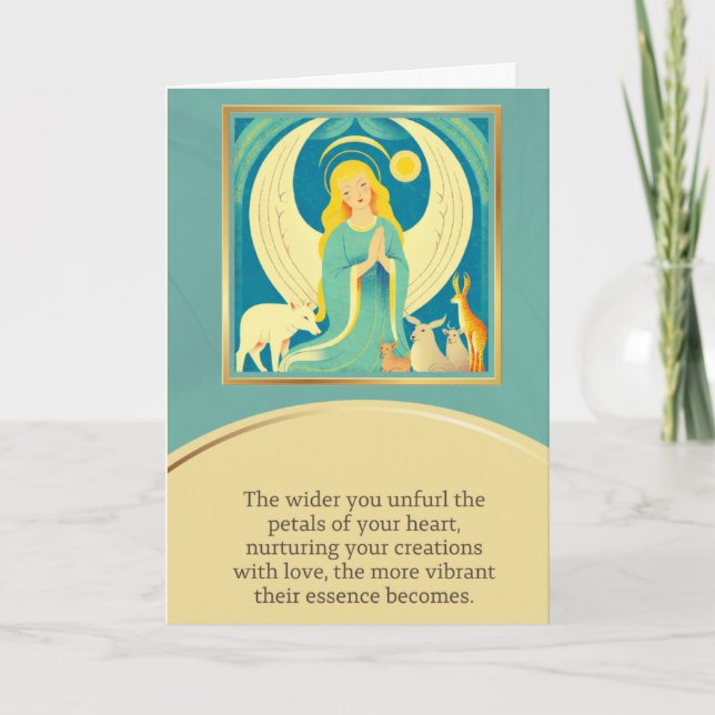 Tarjeta angel message happy birthday (Anverso)