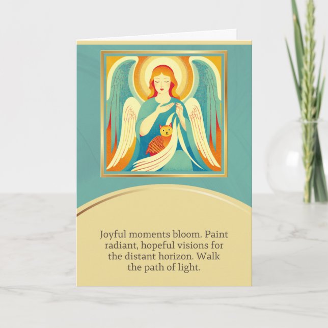 Tarjeta angel message happy birthday (Anverso)