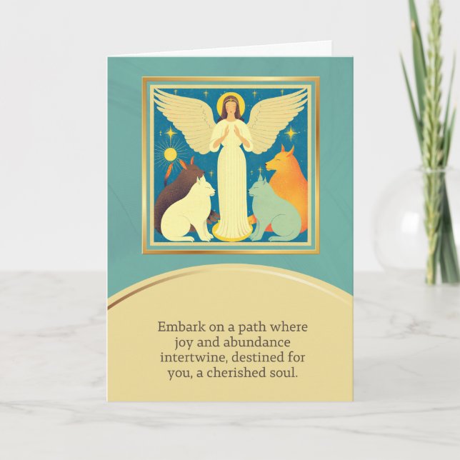 Tarjeta angel message happy birthday (Anverso)