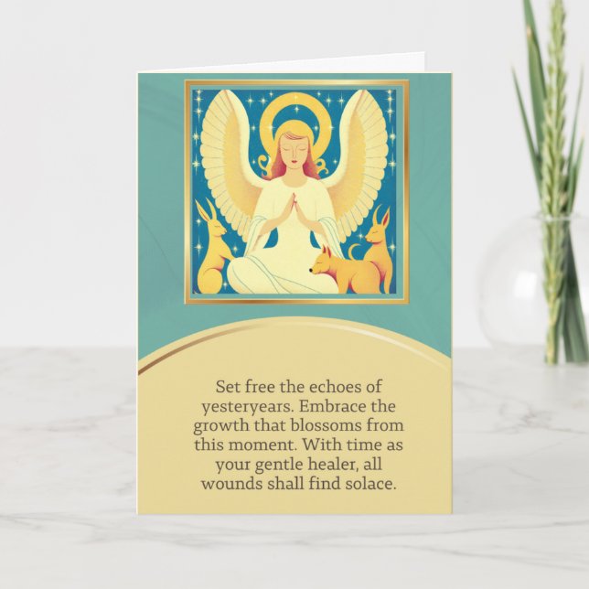Tarjeta angel message happy birthday (Anverso)