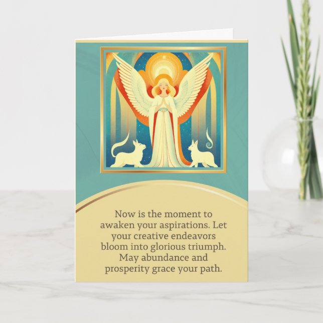 Tarjeta angel message happy birthday (Anverso)
