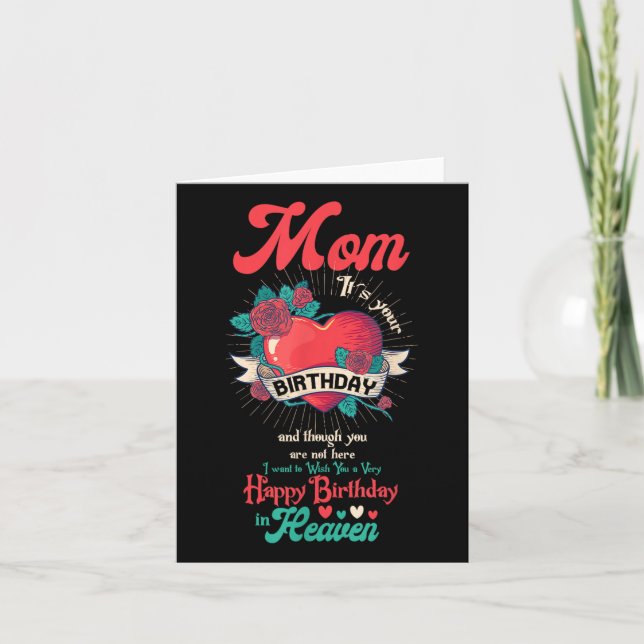 Tarjeta Angel Mom Happy Birday In Heaven Memorial Day Lo (Anverso)