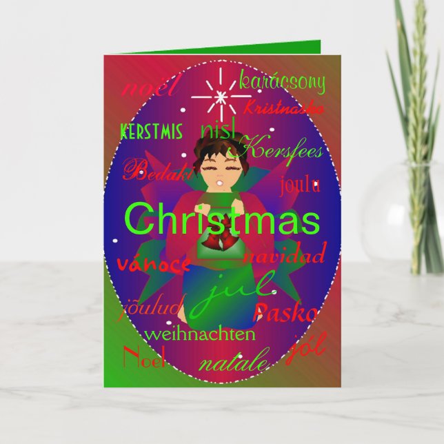 Tarjeta "Ángel Navidad de todo el mundo" (Anverso)