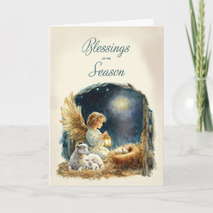 Tarjeta Ángel navidades en las bendiciones de la temporada