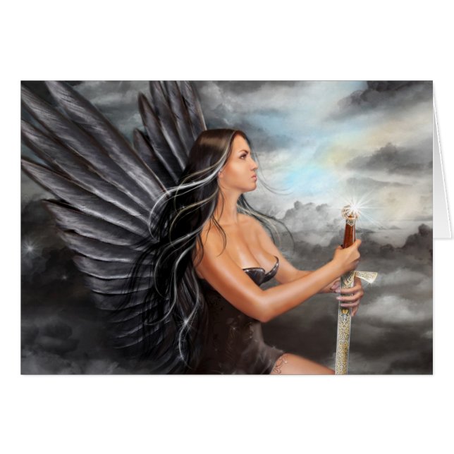 Tarjeta "Ángel Negro" (Anverso (Horizontal))