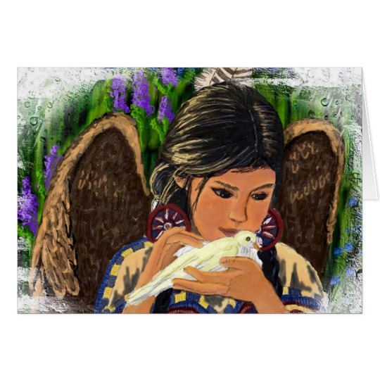 Tarjeta Ángel Notecard del nativo americano