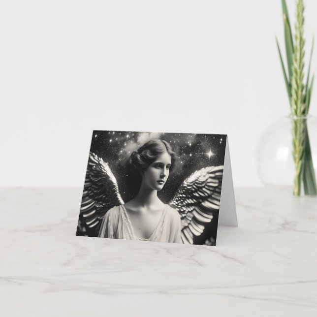Tarjeta Angel Stars Black and White All Occasis (Anverso)