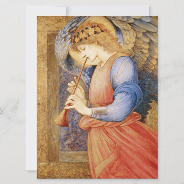 Tarjeta Ángel tocando un flageolet (de Edward Burne-Jones) (Anverso)