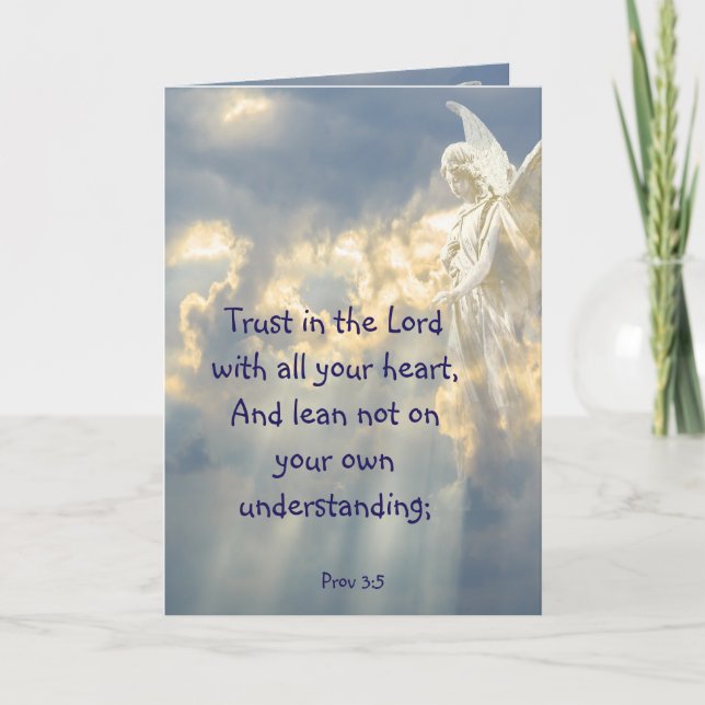 Tarjeta  Angel Trust in the Lord Quote Inspirational (Anverso)