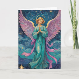 Tarjeta Ángel Vintage con texto Personalizado