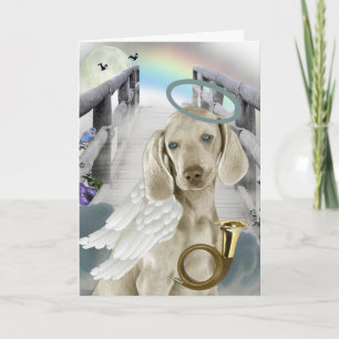 Tarjeta Ángel Weimaraner del Puente del Arcoíris