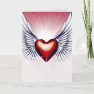 Tarjeta Angel Wings and Heart Greeting/Note Card