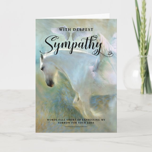 Tarjeta Angel Wings Deepest Sympathy Personalizado (Anverso)