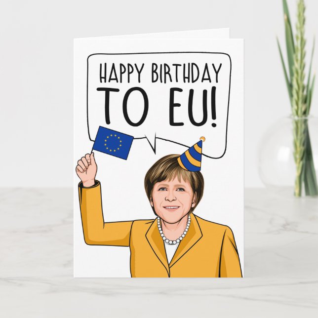 Tarjeta ANGELA MERKEL: Feliz cumpleaños a la Unión Europea (Anverso)