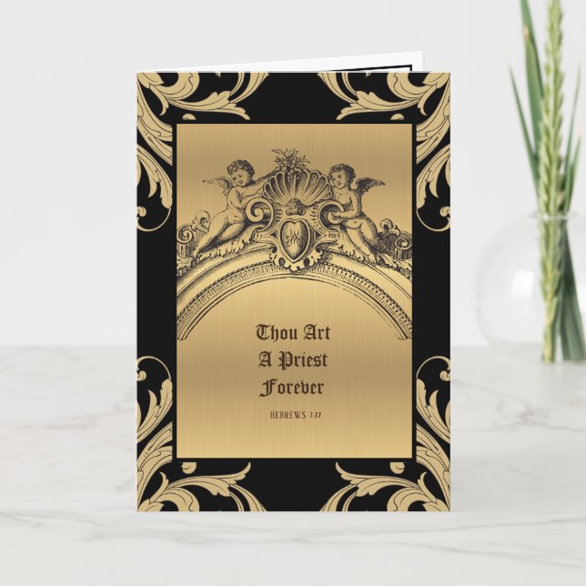 Tarjeta Ángeles de la Ordenanza del Aniversario del Sacerd (Anverso)