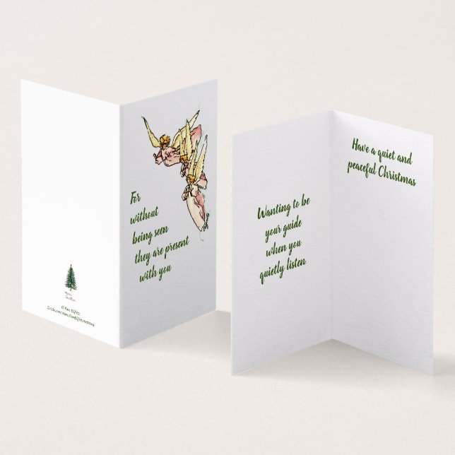 Tarjeta Ángeles de las nubes con palabras de consuelo para (Interior y exterior)