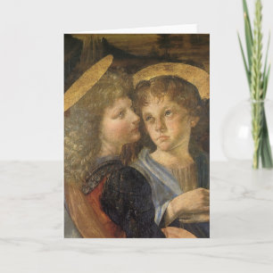 Tarjeta Ángeles del Bautismo de Cristo de Leonardo da Vinc