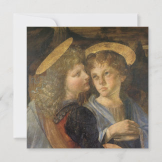 Tarjeta Ángeles del Bautismo de Cristo de Leonardo da Vinc