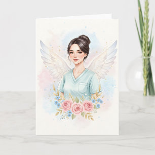 Tarjeta Ángeles en batas  
