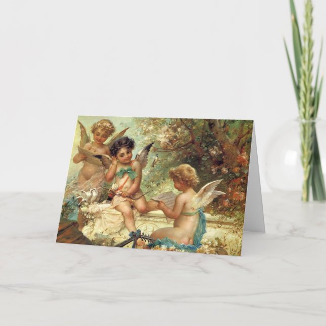 Tarjeta Ángeles músicos por Hans Zatzka, Bella Artes victo (Anverso)