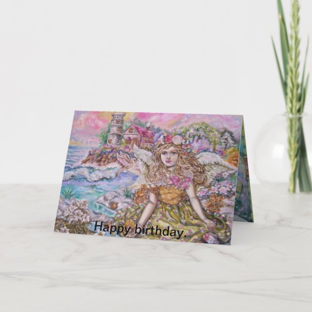 Tarjeta ángeles yumi sugai, feliz cumpleaños. (Anverso)