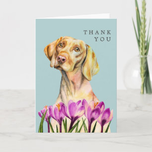 Tarjeta Angélico   Vizsla Dog and Crocus Watercolor Art