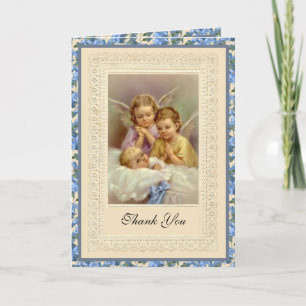 Tarjeta Angelitos Guardianes del Niño Bautizo Agradecimien