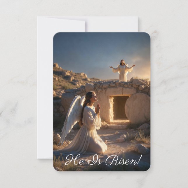 Tarjeta  Angels Announcing Resurrection Image  Greetings (Anverso)