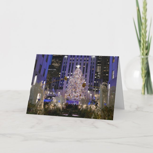 Tarjeta Angels & Christmas Tree, NYC del Rockefeller Cente (Anverso)