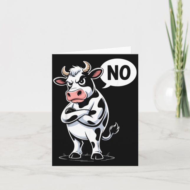 Tarjeta Angry Cow No - Funny Cow Lover Dairy Farmer  (Anverso)