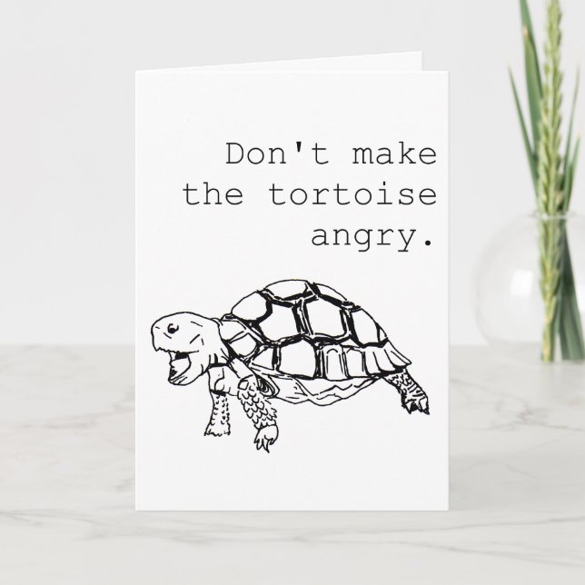 Tarjeta Angry Tortoise cualquier ocasión divertido dibujo  (Anverso)