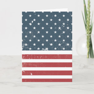 Tarjeta angustiada bandera estadounidense